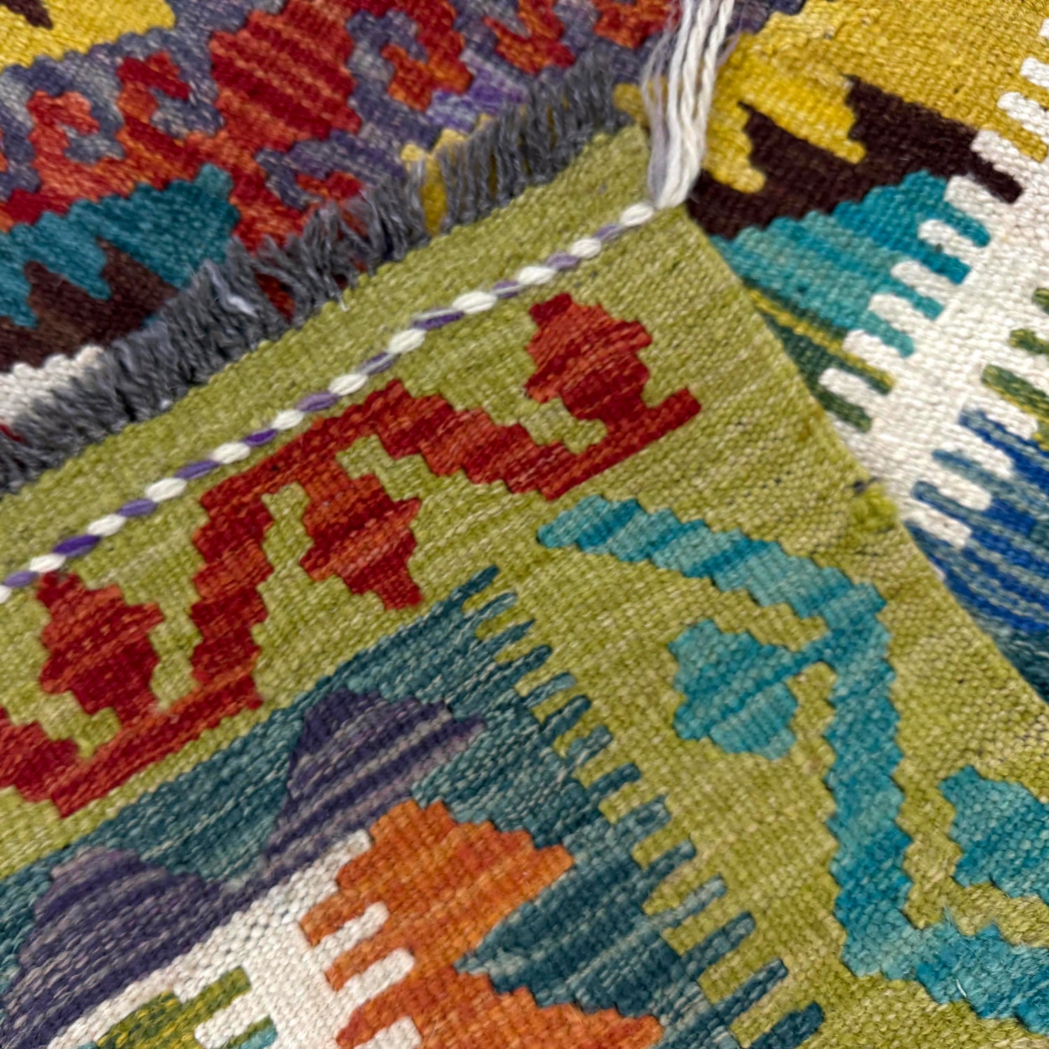 Hand Made Afghan Kilim 2' 9" x 3' 9" ft / 84 x 114 cm - No. Y39388