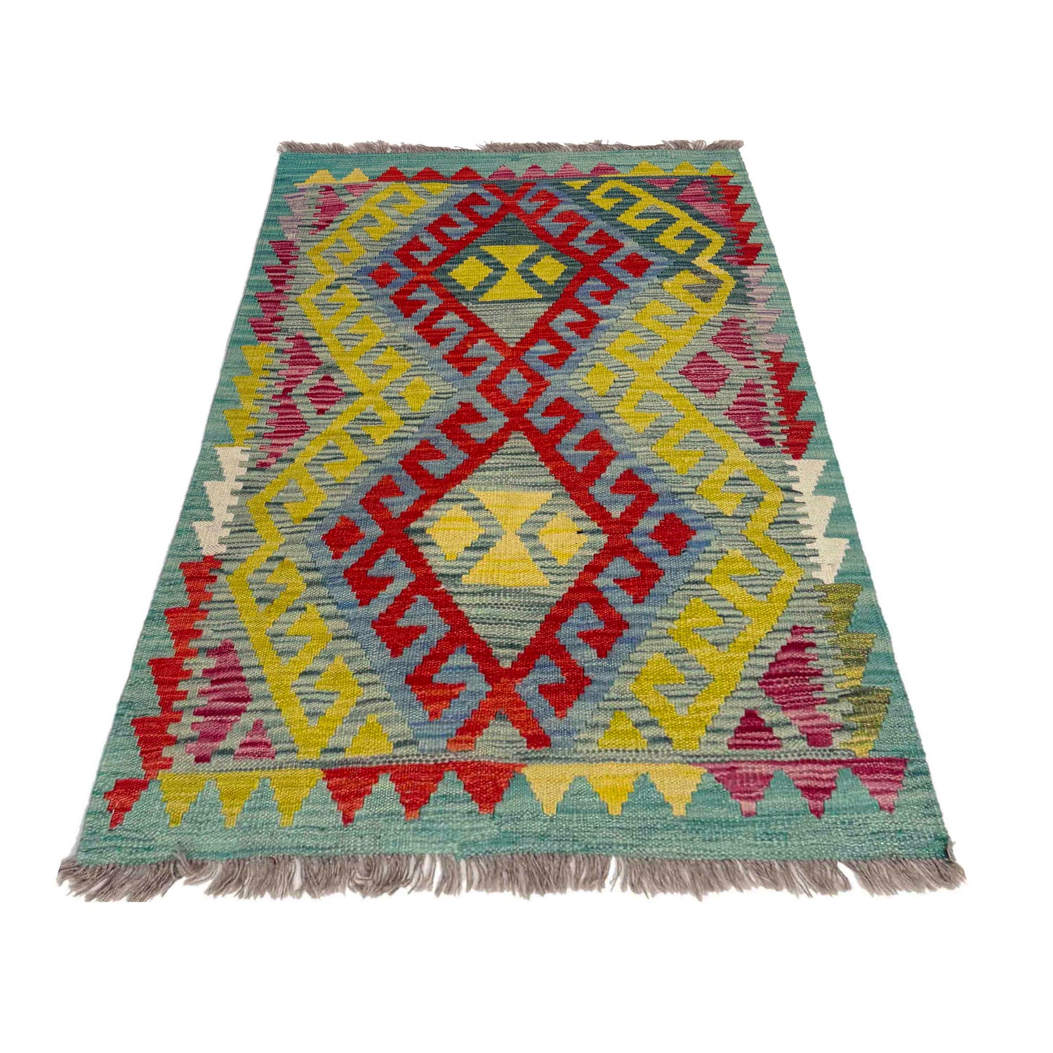 Handmade Vegetable Kelim 2' 9" x 3' 11" ft / 83 x 120 cm - No. Y39395