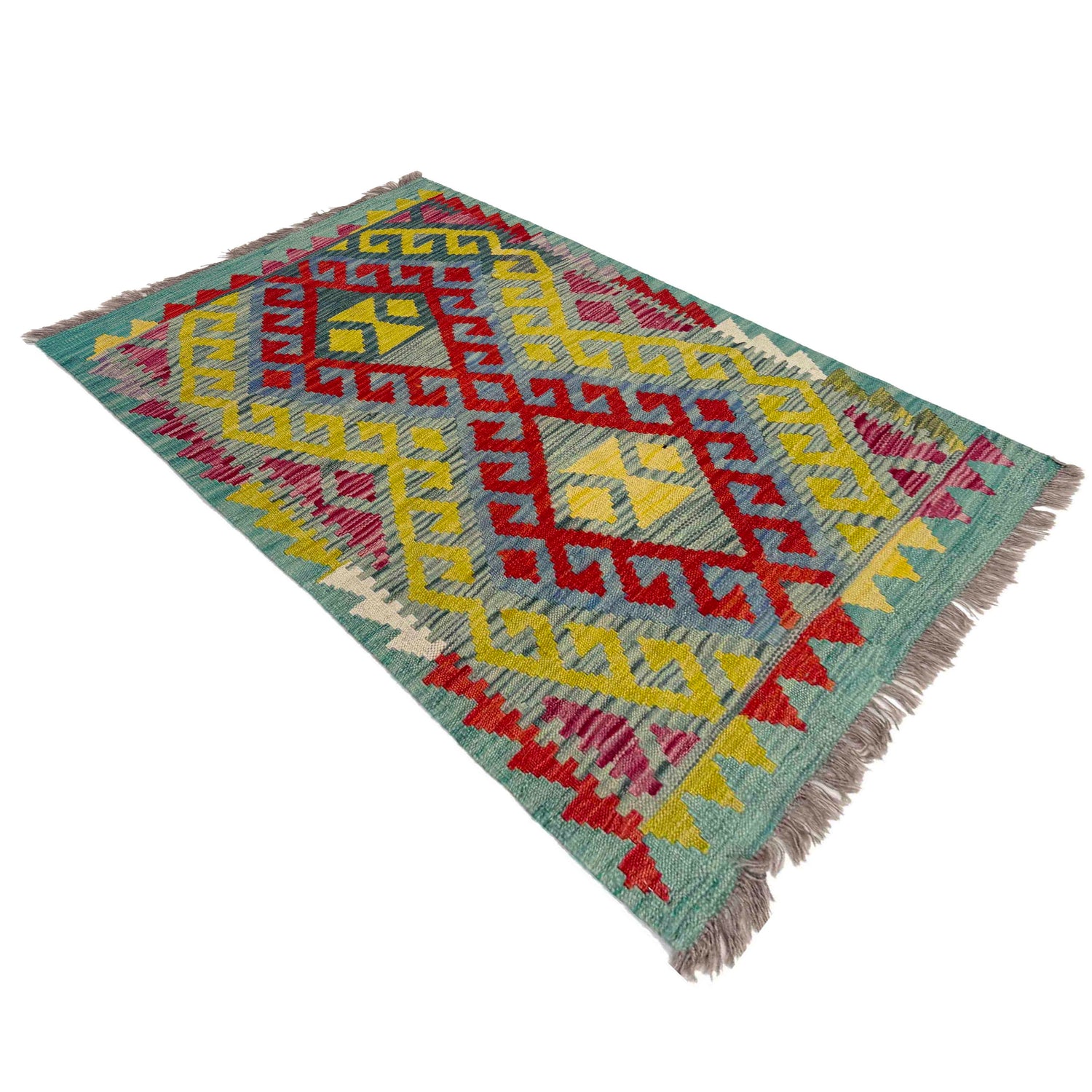 Handmade Vegetable Kelim 2' 9" x 3' 11" ft / 83 x 120 cm - No. Y39395