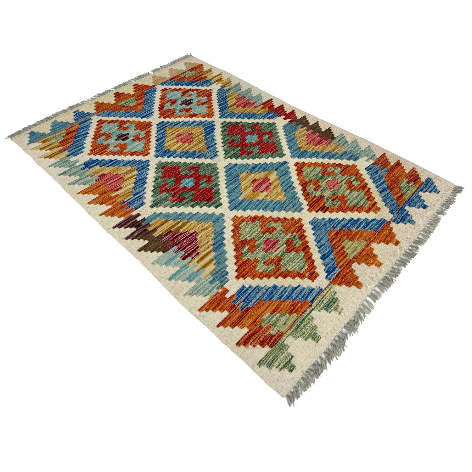 Handmade Vegetable Kilim 2' 7" x 4' 1" ft / 78 x 125 cm - No. Y39398