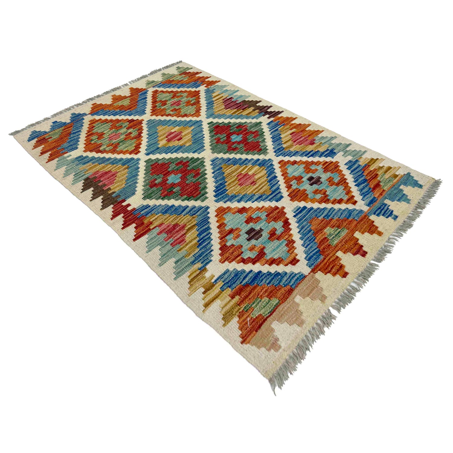 Handmade Vegetable Kilim 2' 7" x 4' 1" ft / 78 x 125 cm - No. Y39398