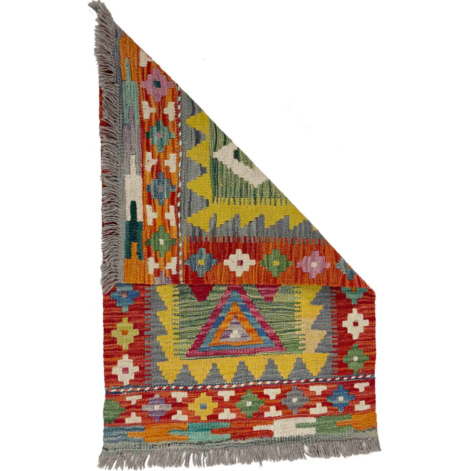 Handmade Vegetable Kelim 1' 11" x 2' 11" ft / 58 x 90 cm - No. Y39410