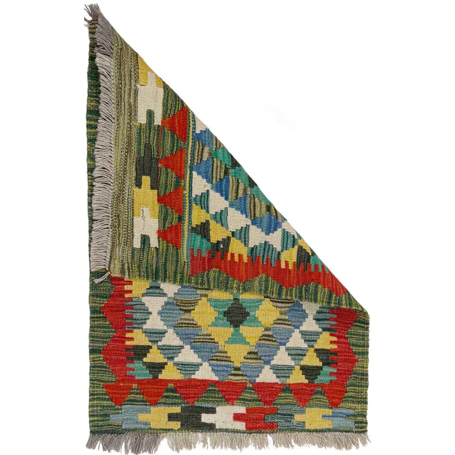 Hand Knotted Afghan Style Kilim 1' 11" x 2' 9" ft / 58 x 83 cm - No. Y39413