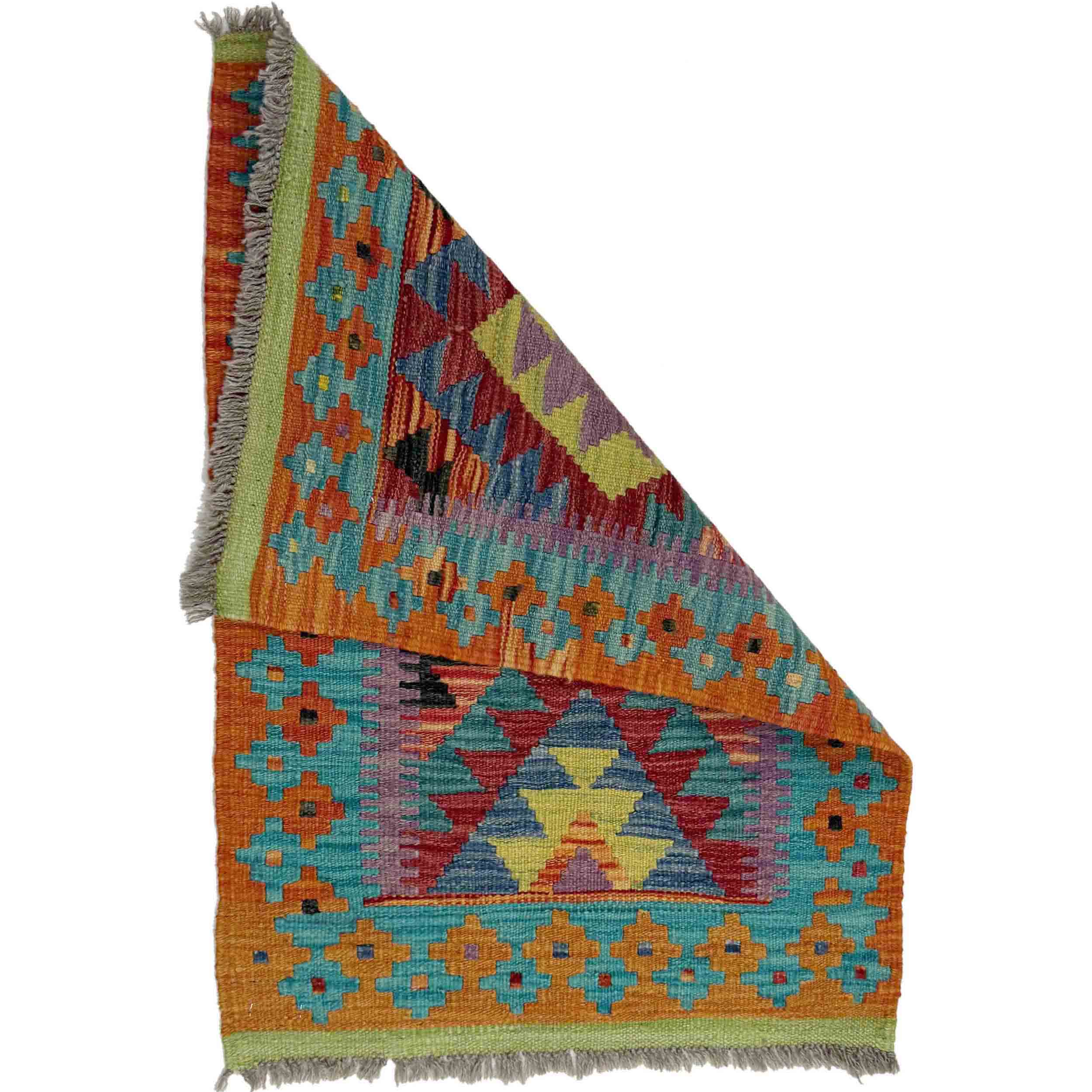 Turkish Handmade Vegetable Kilim Rug in Multi Wool Style. – ALLRUGO