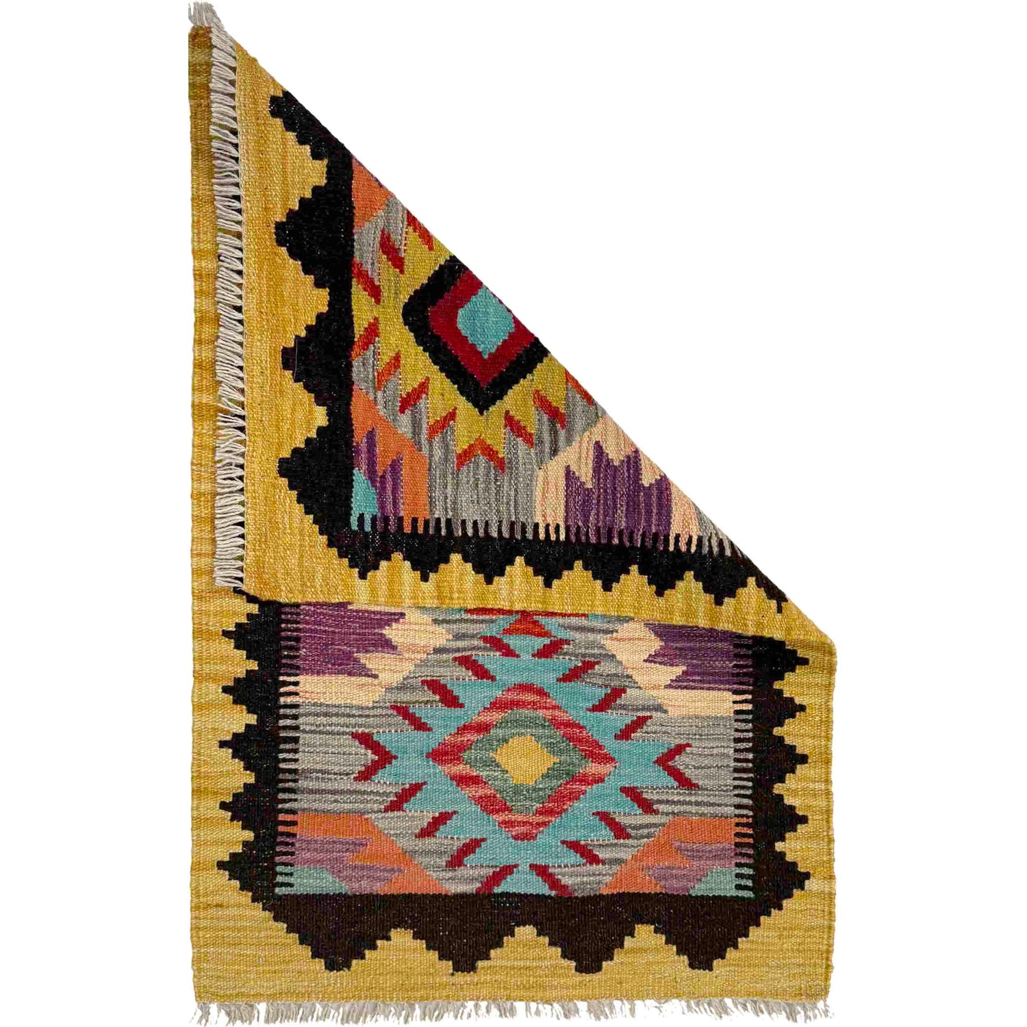 Handmade Vegetable Kelim 2' 0" x 3' 3" ft / 60 x 98 cm - No. Y39428