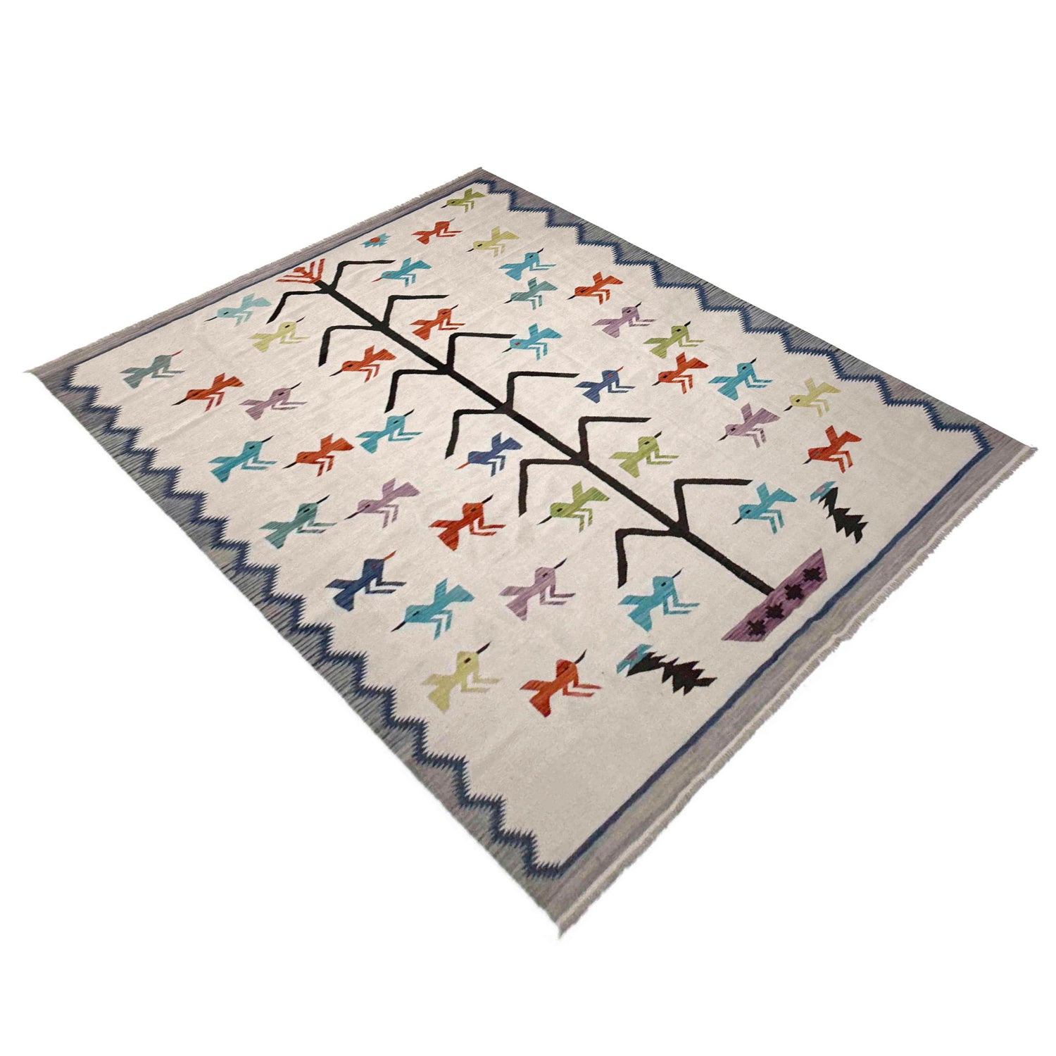 Hand Knotted Embroidery Kelim 8' 9" x 12' 0" ft / 266 x 365 cm - No. Y39433