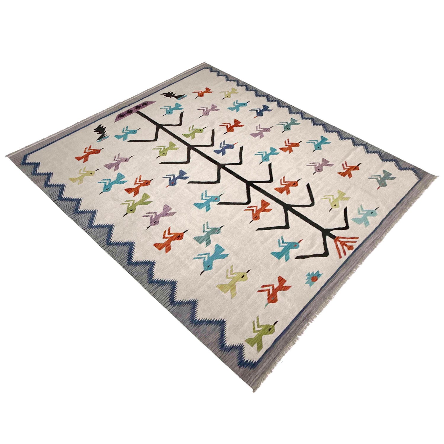 Hand Knotted Embroidery Kelim 8' 9" x 12' 0" ft / 266 x 365 cm - No. Y39433