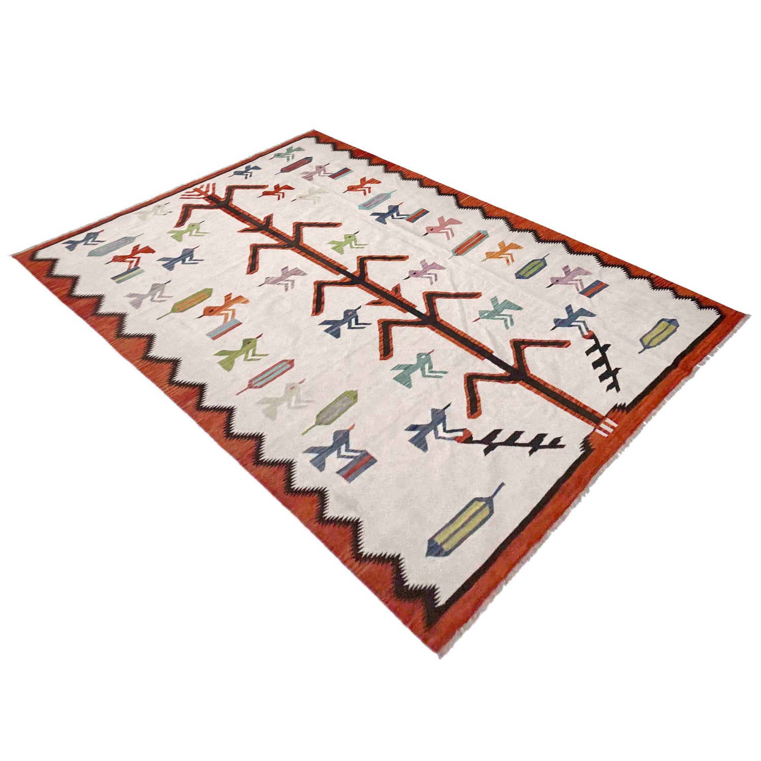 Hand Made Embroidery Kilim 8' 8" x 12' 2" ft / 264 x 372 cm - No. Y39434