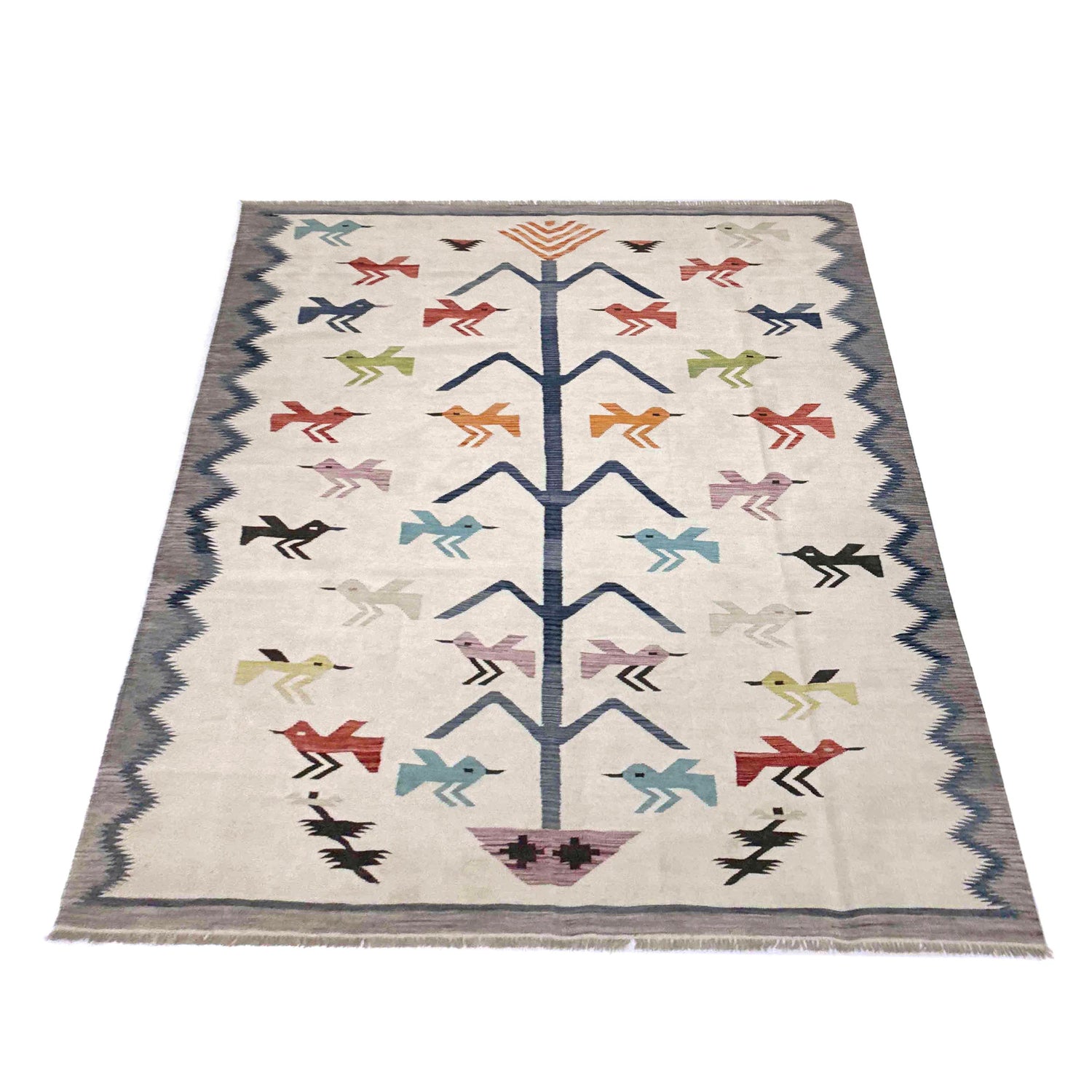 Pakistani Embroidery Kilim 8' 8" x 11' 10" ft / 264 x 360 cm - No. Y39435