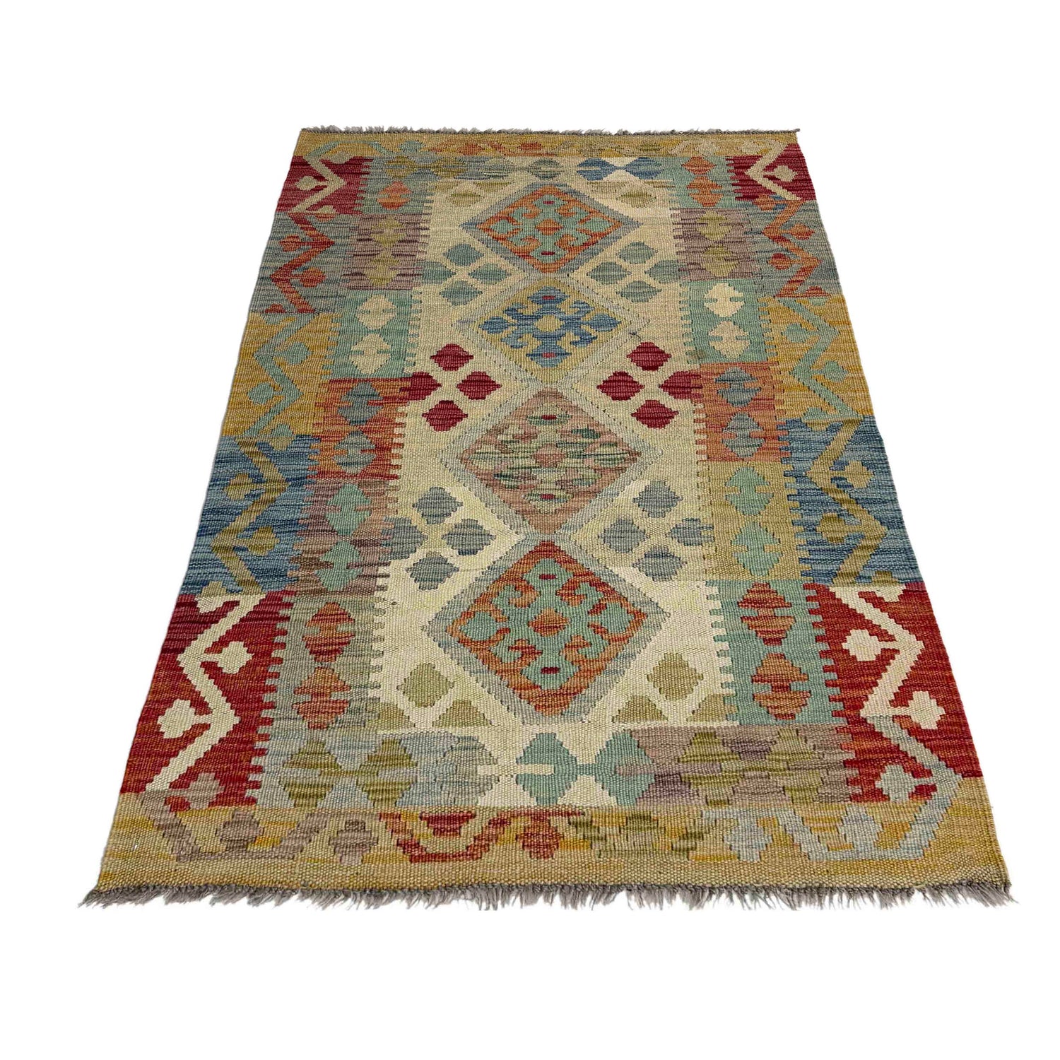 Hand Knotted Afghan Style Kilim 2' 6" x 4' 0" ft / 77 x 123 cm - No. Y39438