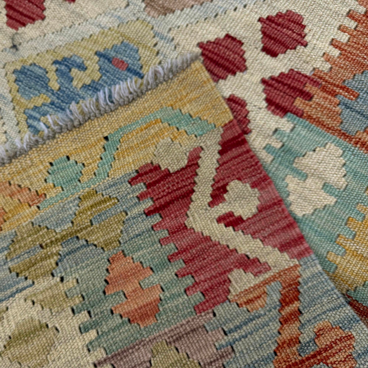 Hand Knotted Afghan Style Kilim 2' 6" x 4' 0" ft / 77 x 123 cm - No. Y39438