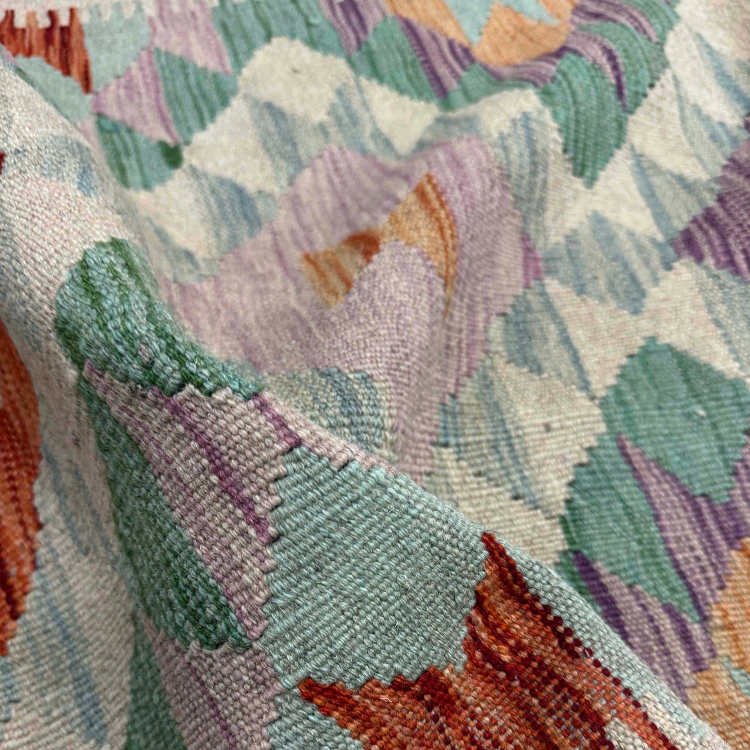 Hand Woven Wool Kelim Runner 2' 7" x 15' 11" ft / 80 x 486 cm - No. Y39440