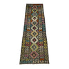 Handmade Afghan Vegetable Kilim Runner 2' 8" x 9' 9" ft / 82 x 297 cm - No. Y39442
