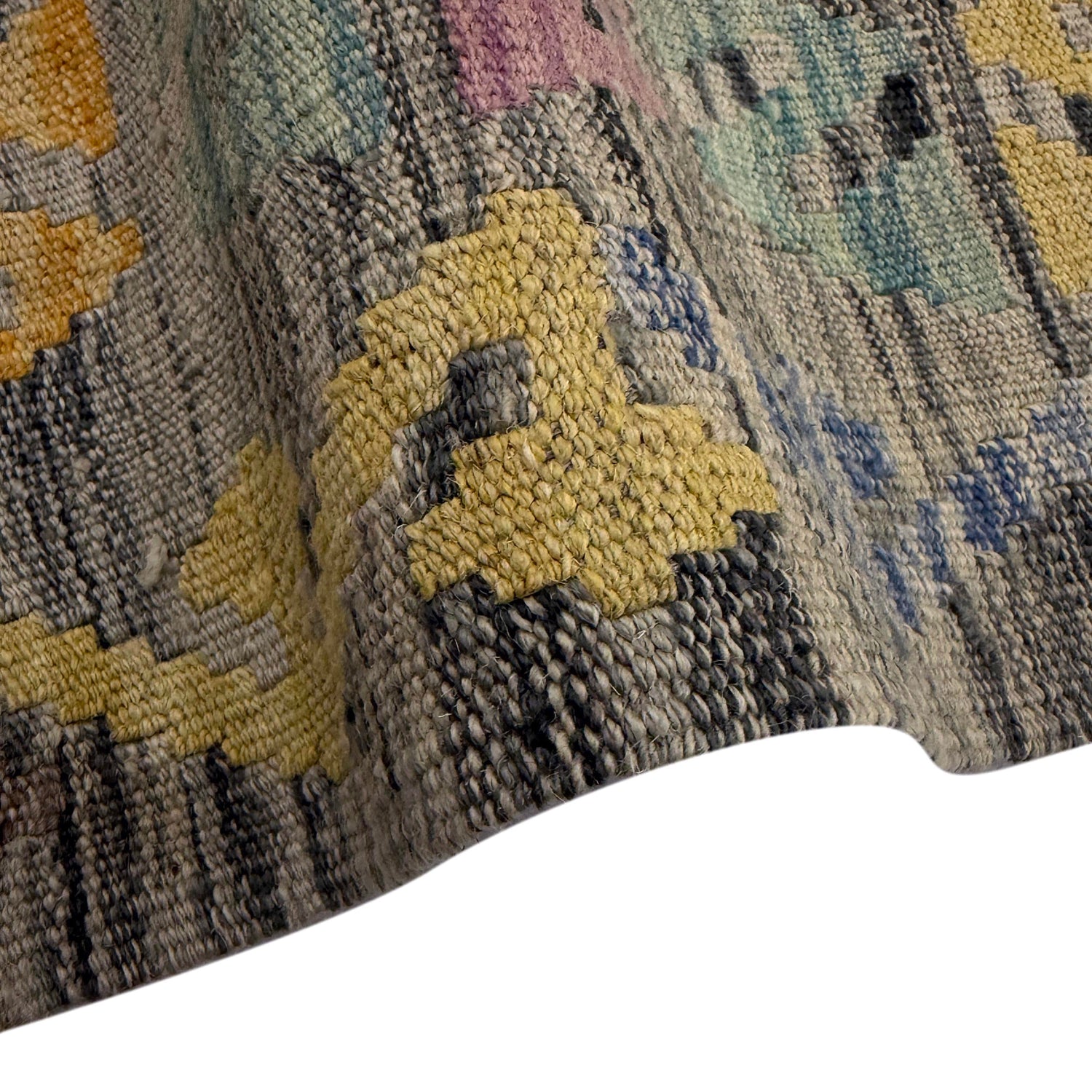 Hand Woven Wool Kelim 5' 1" x 6' 6" ft / 155 x 198 cm - No. Y39444