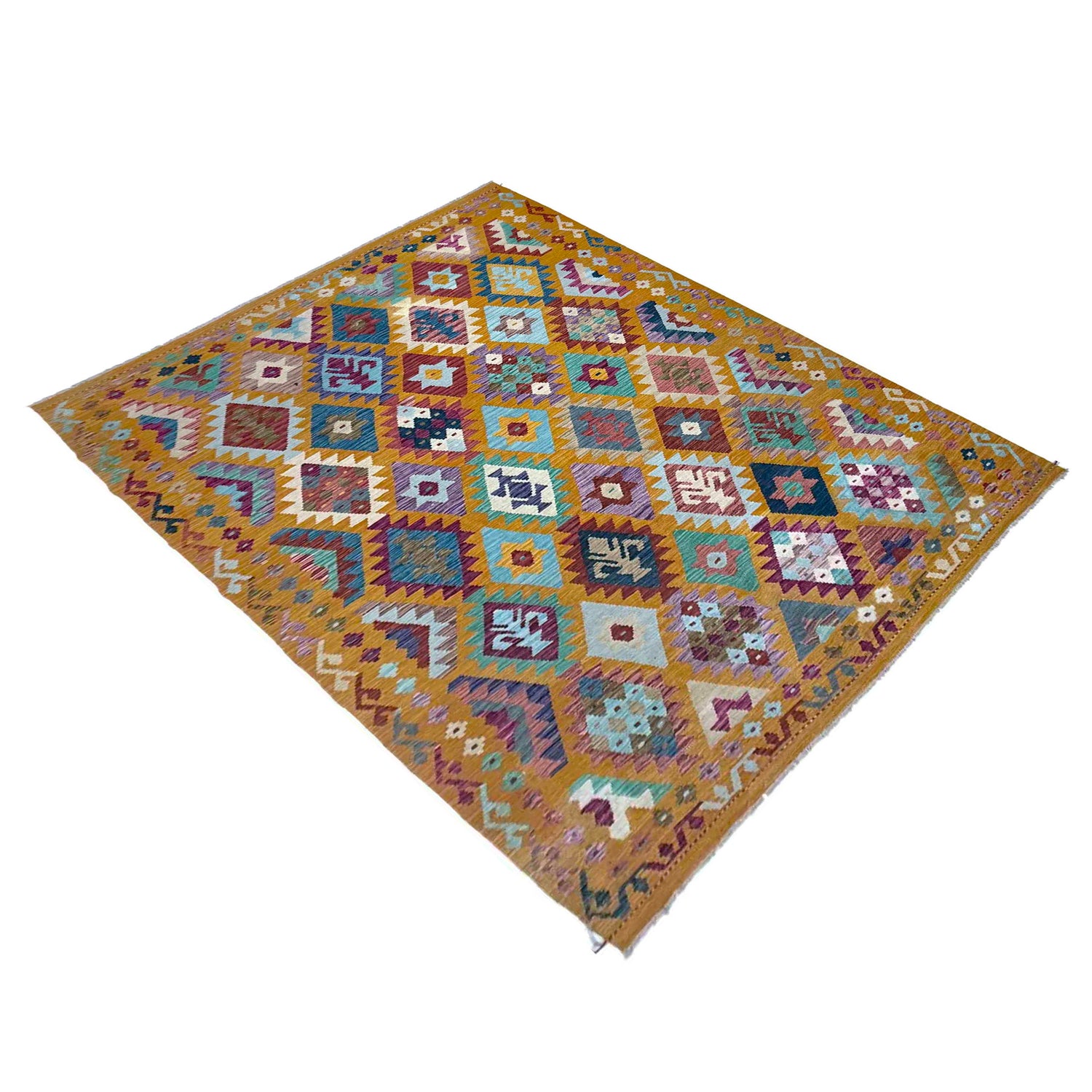 Hand Made Afghan Kilim 6' 9" x 9' 5" ft / 205 x 286 cm - No. Y39446
