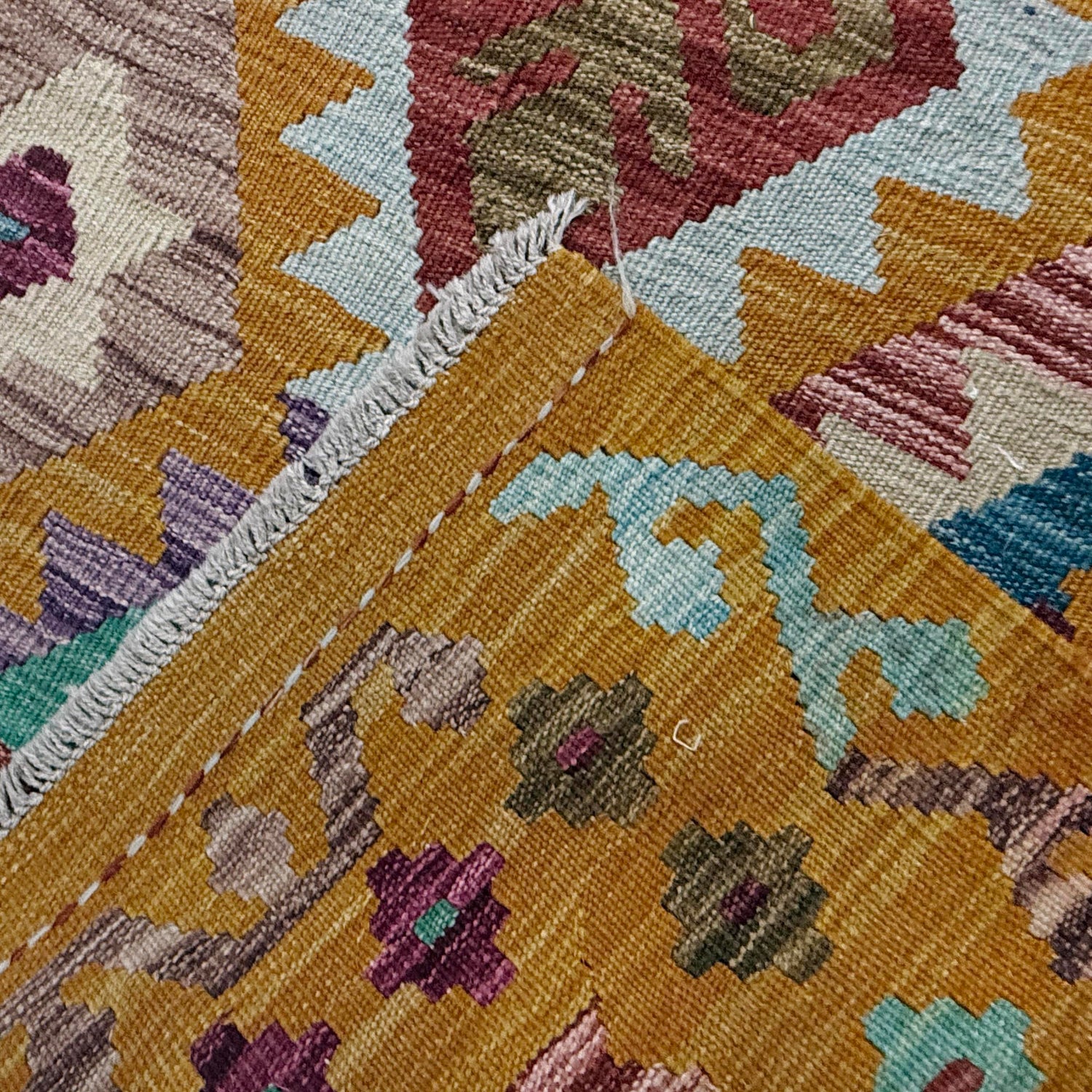 Hand Made Afghan Kilim 6' 9" x 9' 5" ft / 205 x 286 cm - No. Y39446