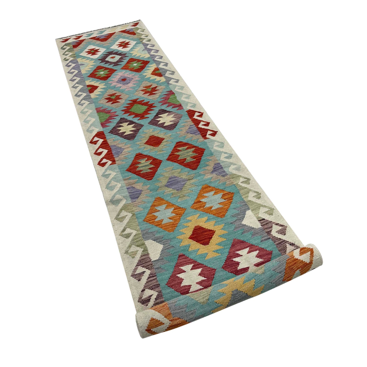 Handmade Vegetable Kelim Runner 2' 7" x 13' 0" ft / 79 x 397 cm - No. Y39449