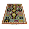 Multi Color ful Flat-Weave Wool Kilim 3' 2" x 4' 10" ft / 96 x 148 cm - No. Y39450