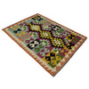 Multi Color ful Flat-Weave Wool Kilim 3' 2" x 4' 10" ft / 96 x 148 cm - No. Y39450