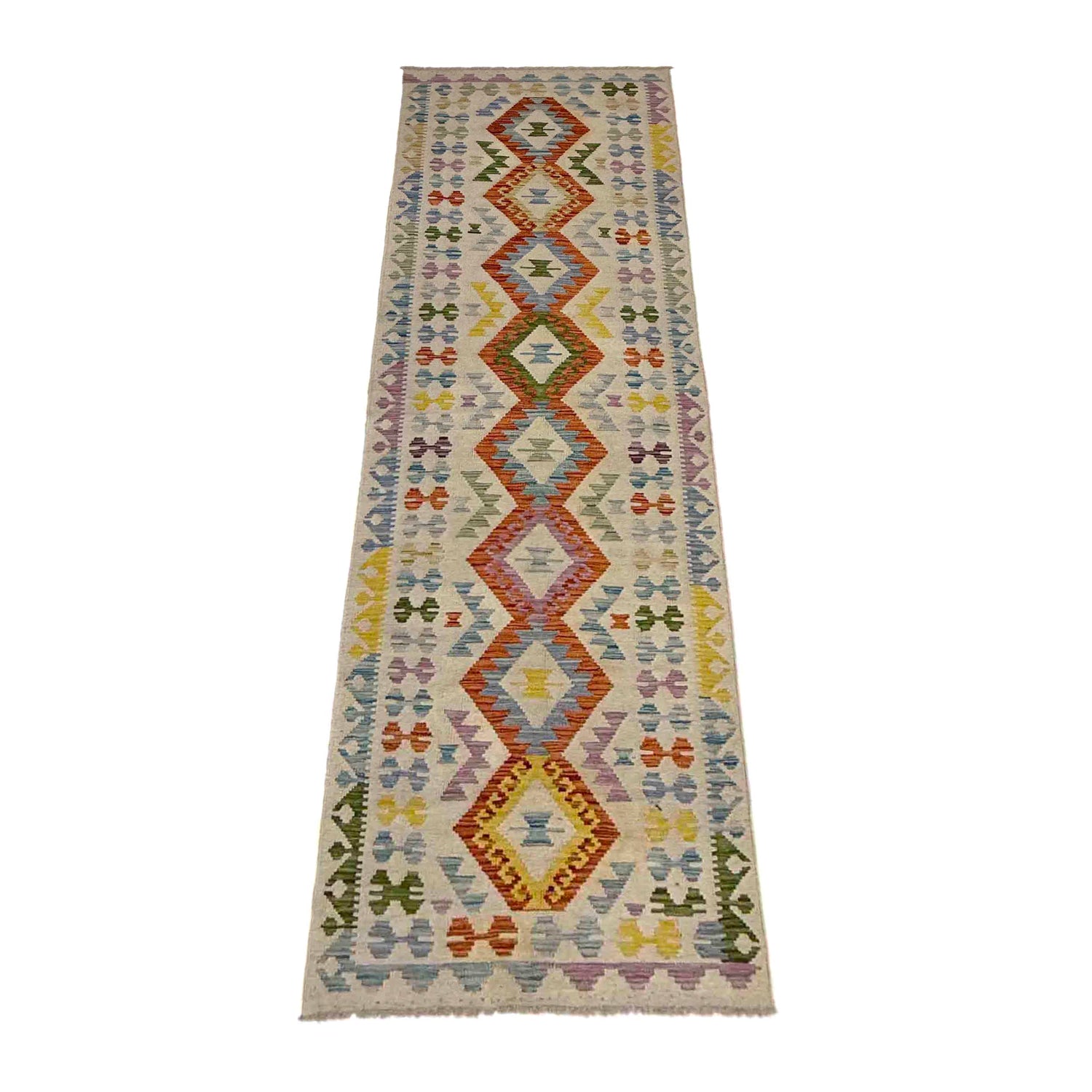 Hand Made Afghan Kilim Runner 2' 6" x 9' 8" ft / 77 x 294 cm - No. Y39453