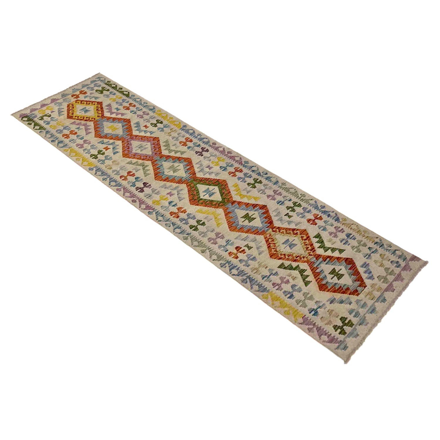 Hand Made Afghan Kilim Runner 2' 6" x 9' 8" ft / 77 x 294 cm - No. Y39453