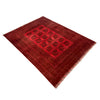 Red Afghan Filpa Area Rug - Handmade Oriental Wool Carpet 6' 8" x 8' 10" ft / 202 x 270 cm - No. Y39455