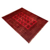 Red Afghan Filpa Area Rug - Handmade Oriental Wool Carpet 6' 8" x 8' 10" ft / 202 x 270 cm - No. Y39455