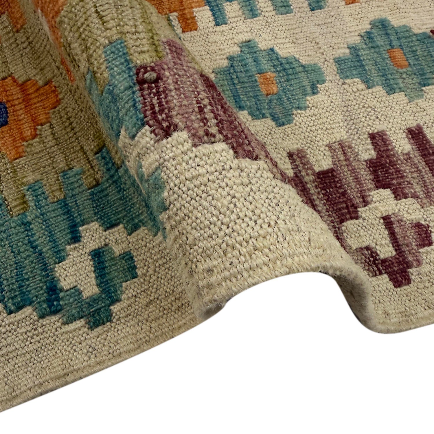 Handmade Afghan Vegetable Kilim 5' 11" x 7' 7" ft / 180 x 231 cm - No. Y39461