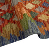 Multi Color ful Flat-Weave Wool Kilim 5' 11" x 8' 0" ft / 180 x 245 cm - No. Y39464