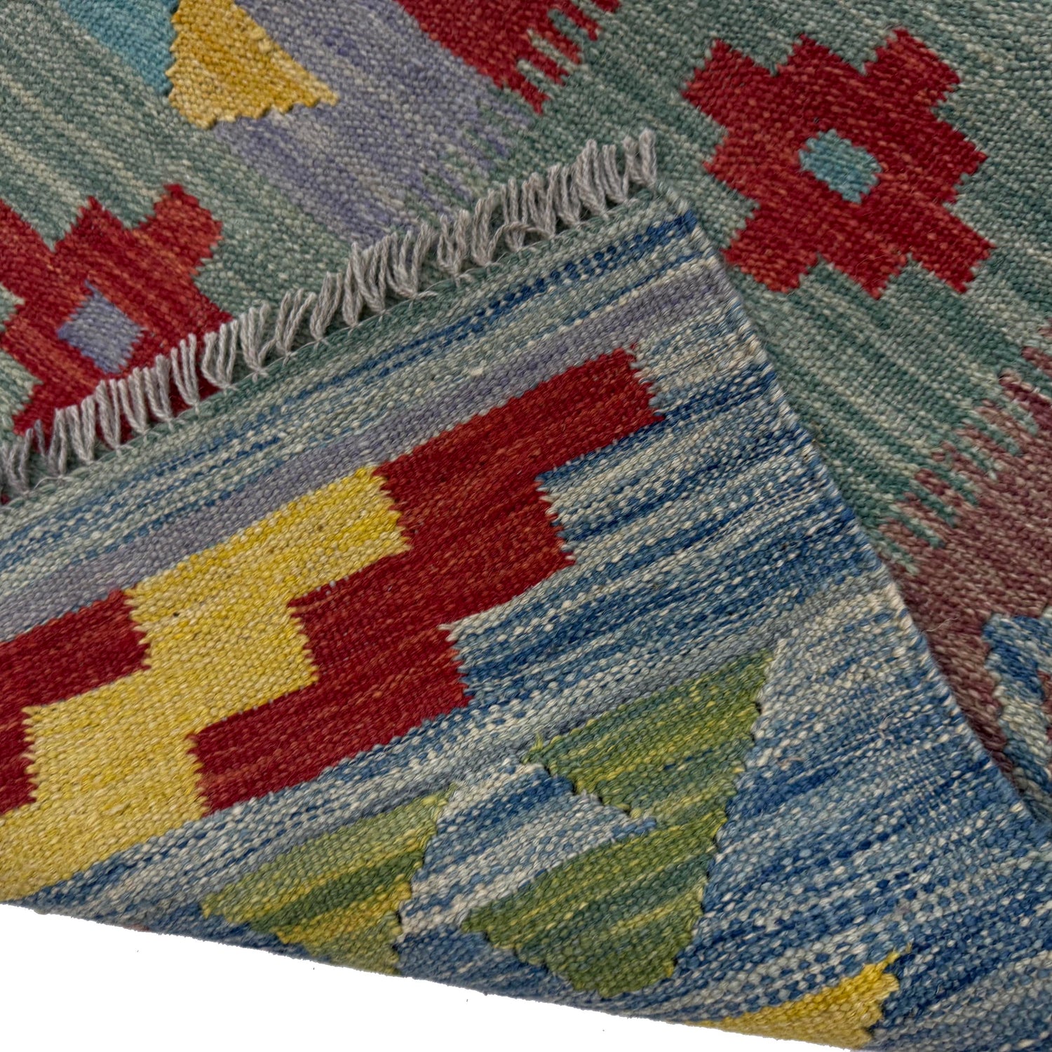 Hand Woven Wool Kelim 5' 7" x 8' 0" ft / 170 x 243 cm - No. Y39468