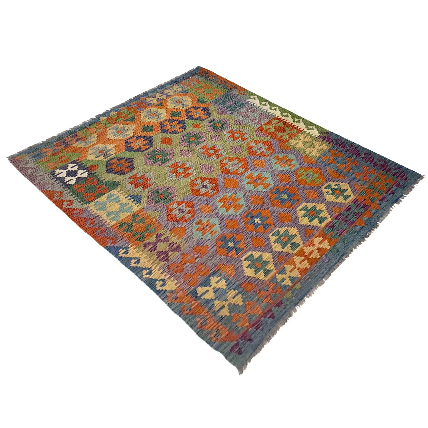 Handmade Turkish Design Wool Kilim 5' 9" x 8' 0" ft / 176 x 245 cm - No. Y39469