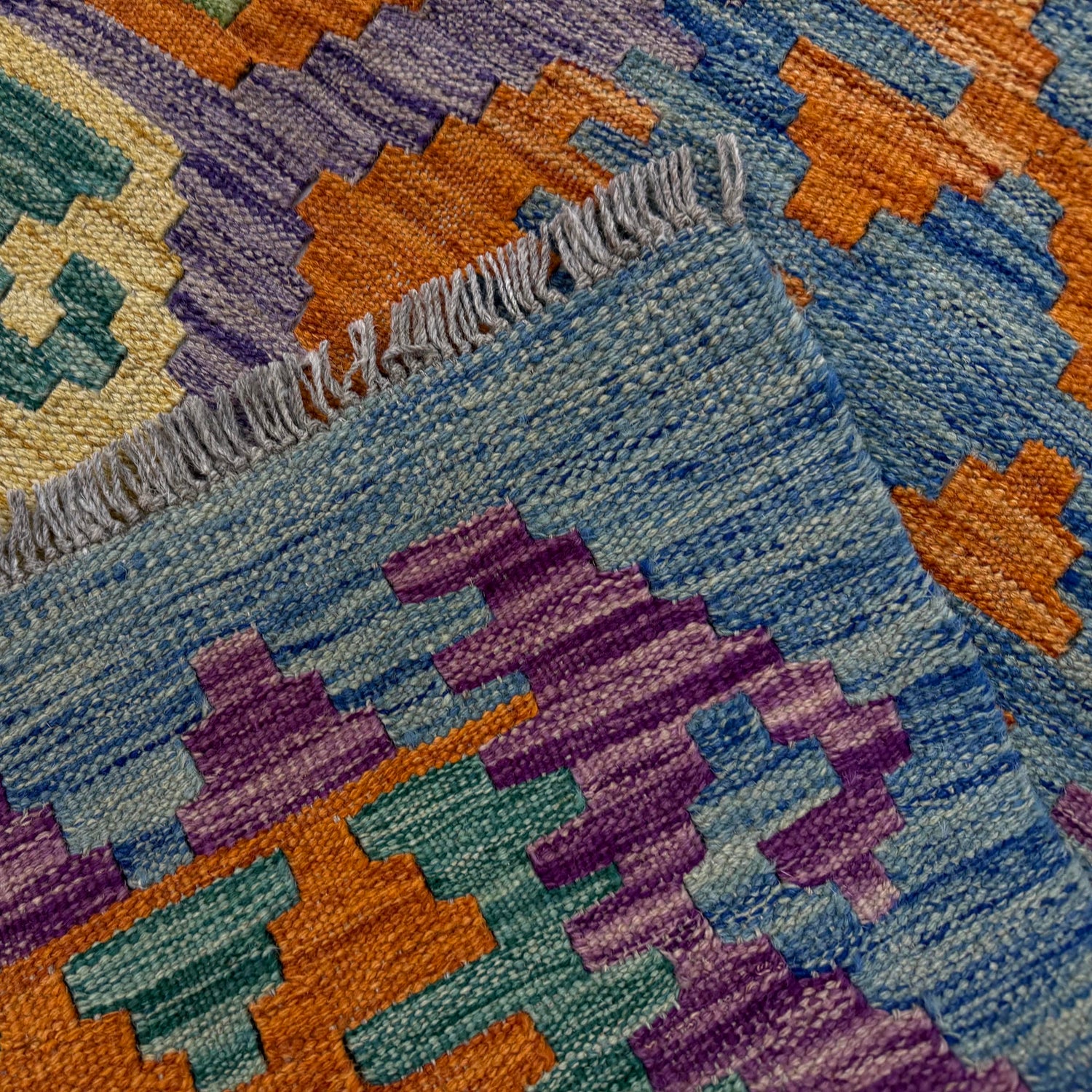 Handmade Turkish Design Wool Kilim 5' 9" x 8' 0" ft / 176 x 245 cm - No. Y39469