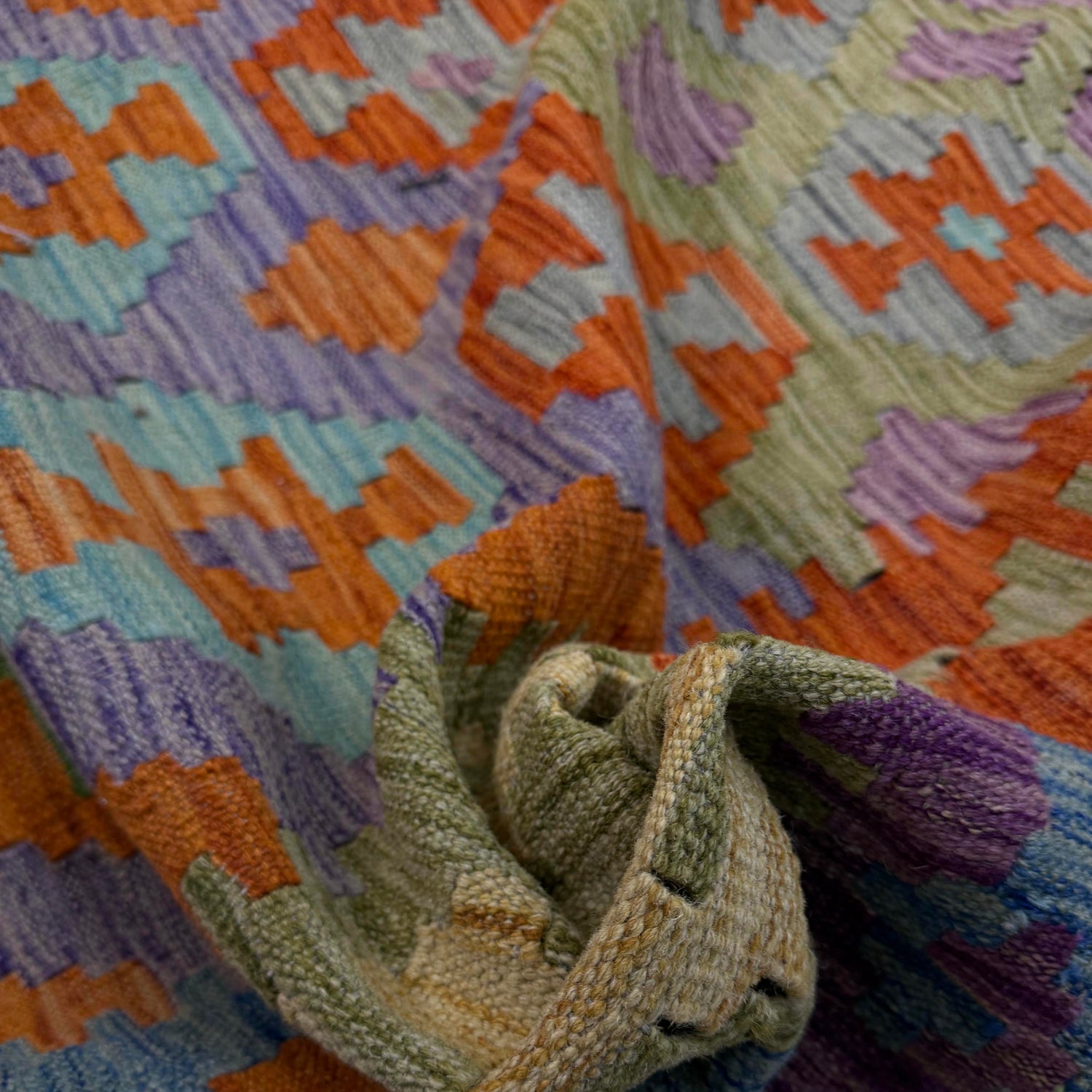 Handmade Turkish Design Wool Kilim 5' 9" x 8' 0" ft / 176 x 245 cm - No. Y39469