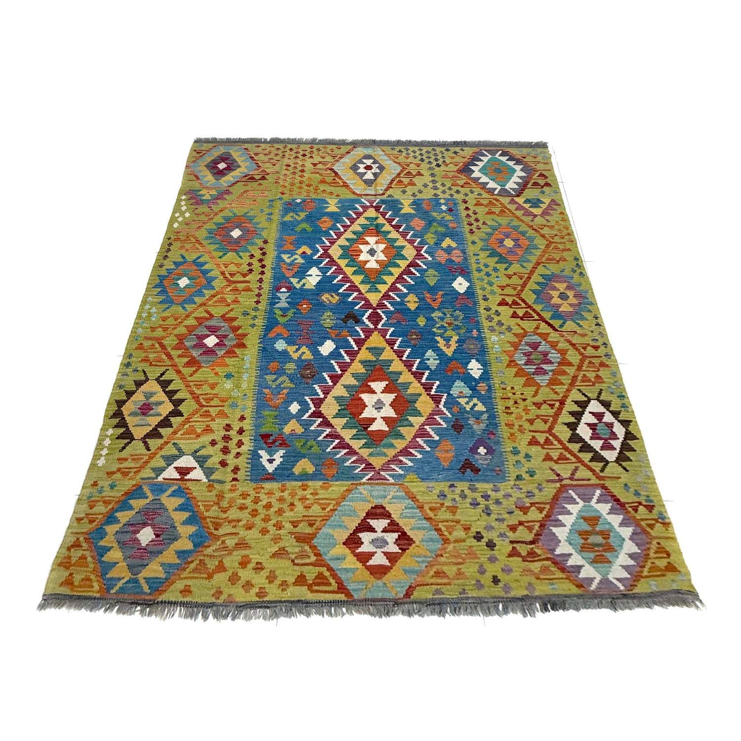 Hand Knotted Flatweave Kilim 6' 2" x 8' 1" ft / 189 x 246 cm - No. Y39473