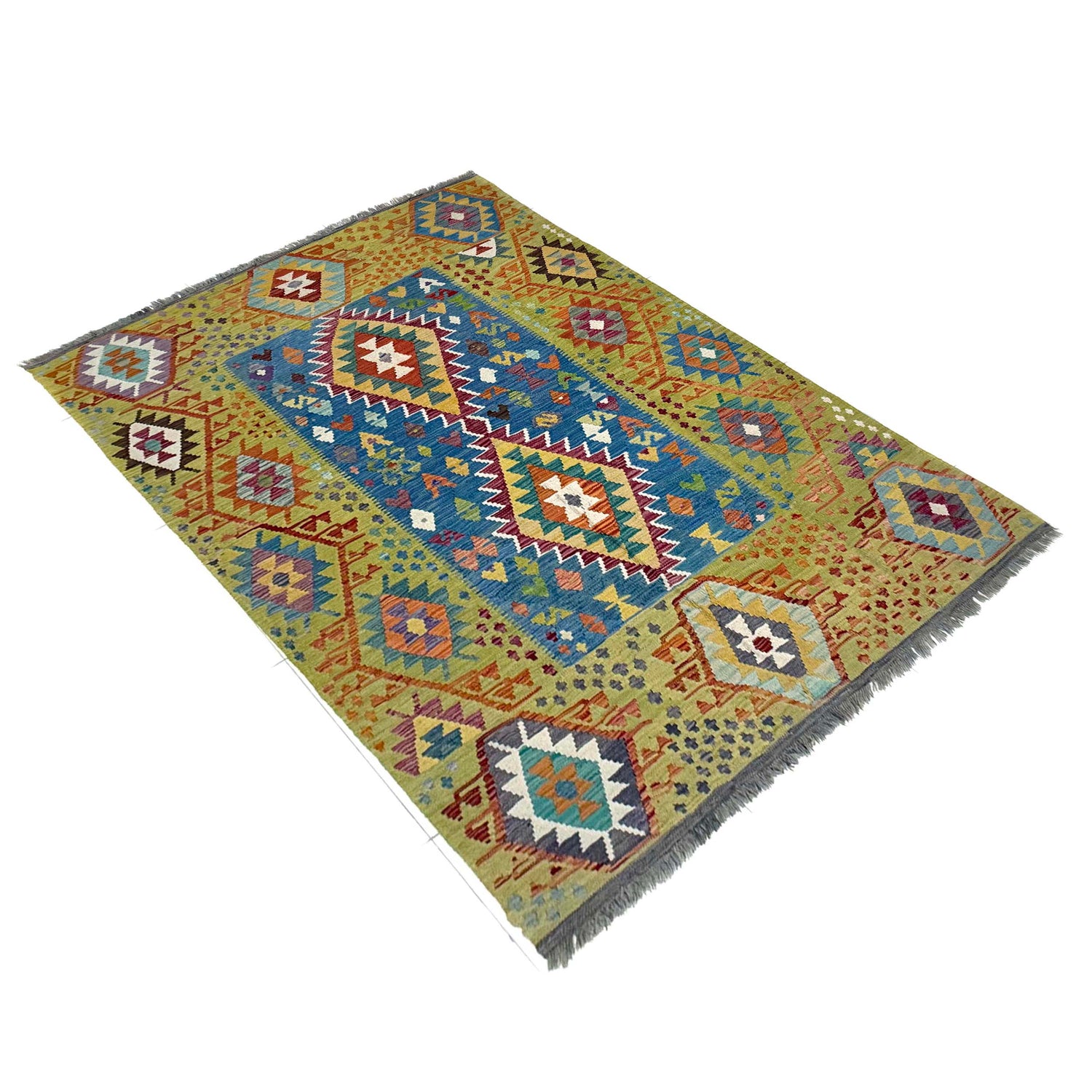 Hand Knotted Flatweave Kilim 6' 2" x 8' 1" ft / 189 x 246 cm - No. Y39473