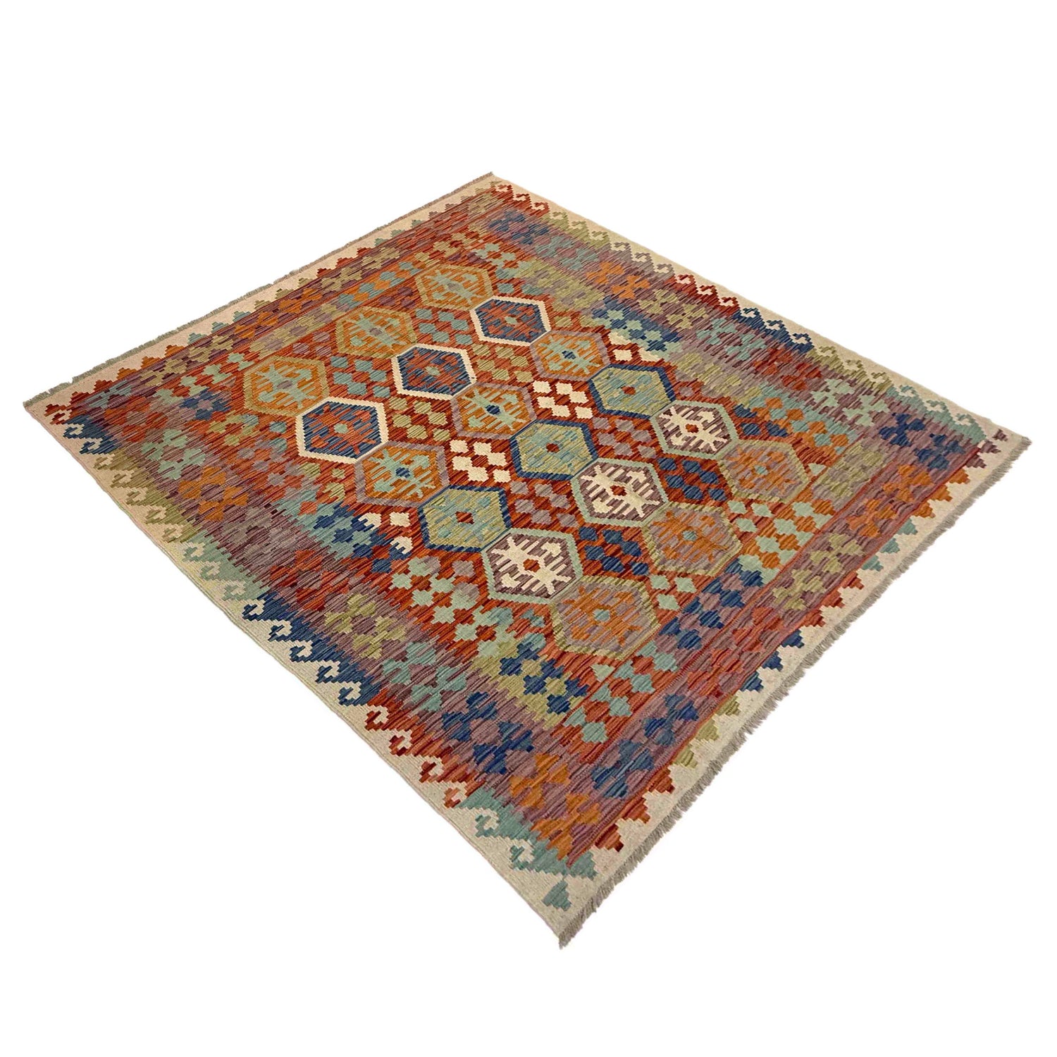 Handmade Vegetable Kelim 5' 9" x 8' 2" ft / 176 x 249 cm - No. Y39478