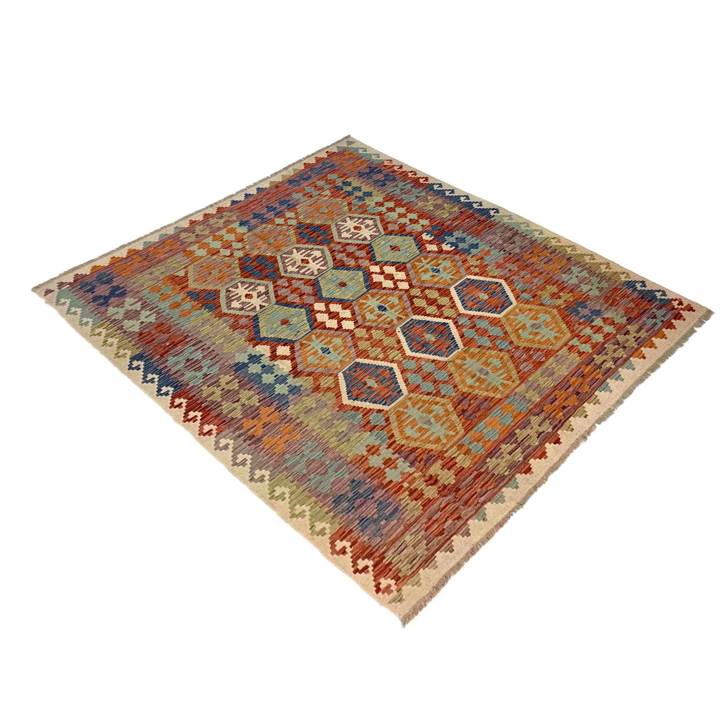 Handmade Vegetable Kelim 5' 9" x 8' 2" ft / 176 x 249 cm - No. Y39478