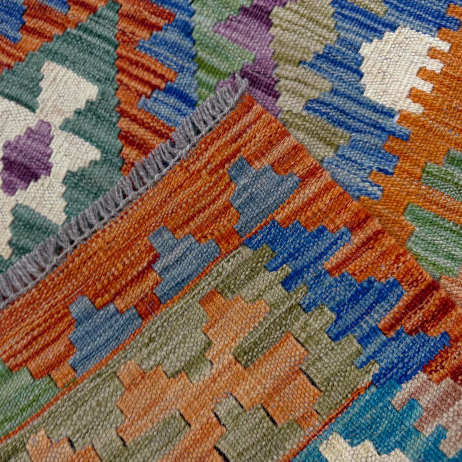 Hand Woven Wool Kelim 5' 9" x 8' 1" ft / 176 x 246 cm - No. Y39480