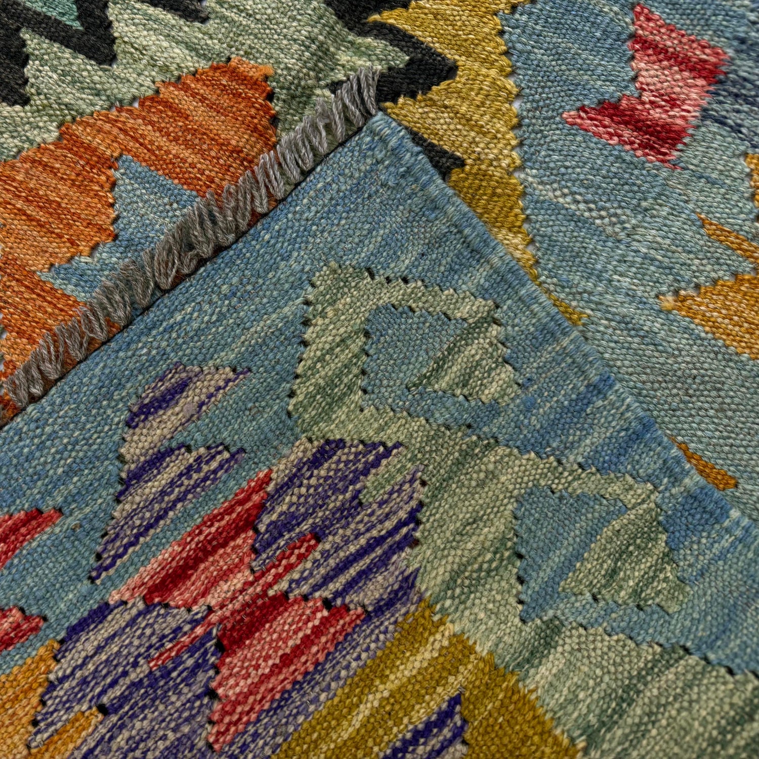 Hand Knotted Flatweave Kilim 4' 4" x 6' 8" ft / 131 x 204 cm - No. Y39483