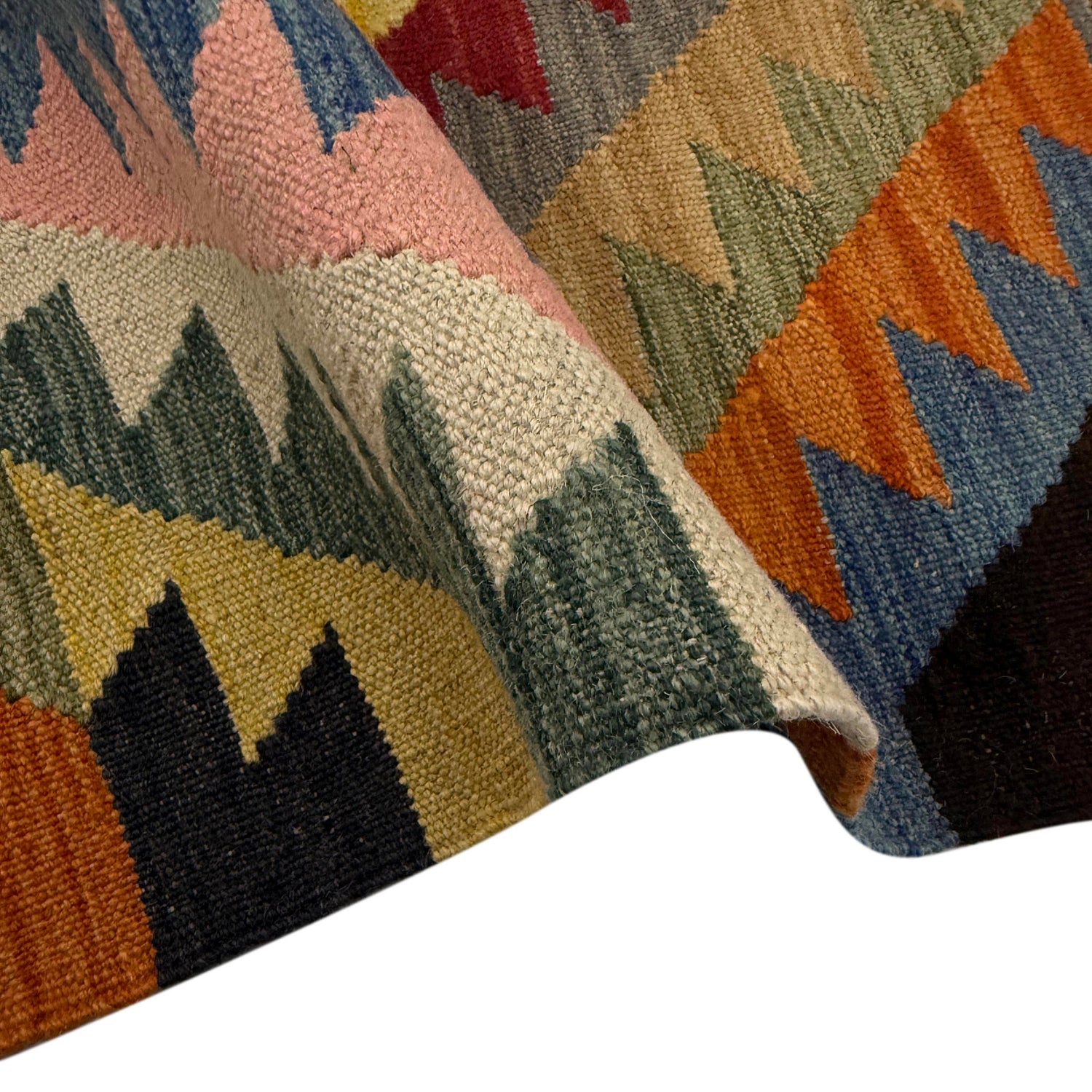 Hand Made Afghan Kilim 4' 3" x 6' 0" ft / 130 x 184 cm - No. Y39485