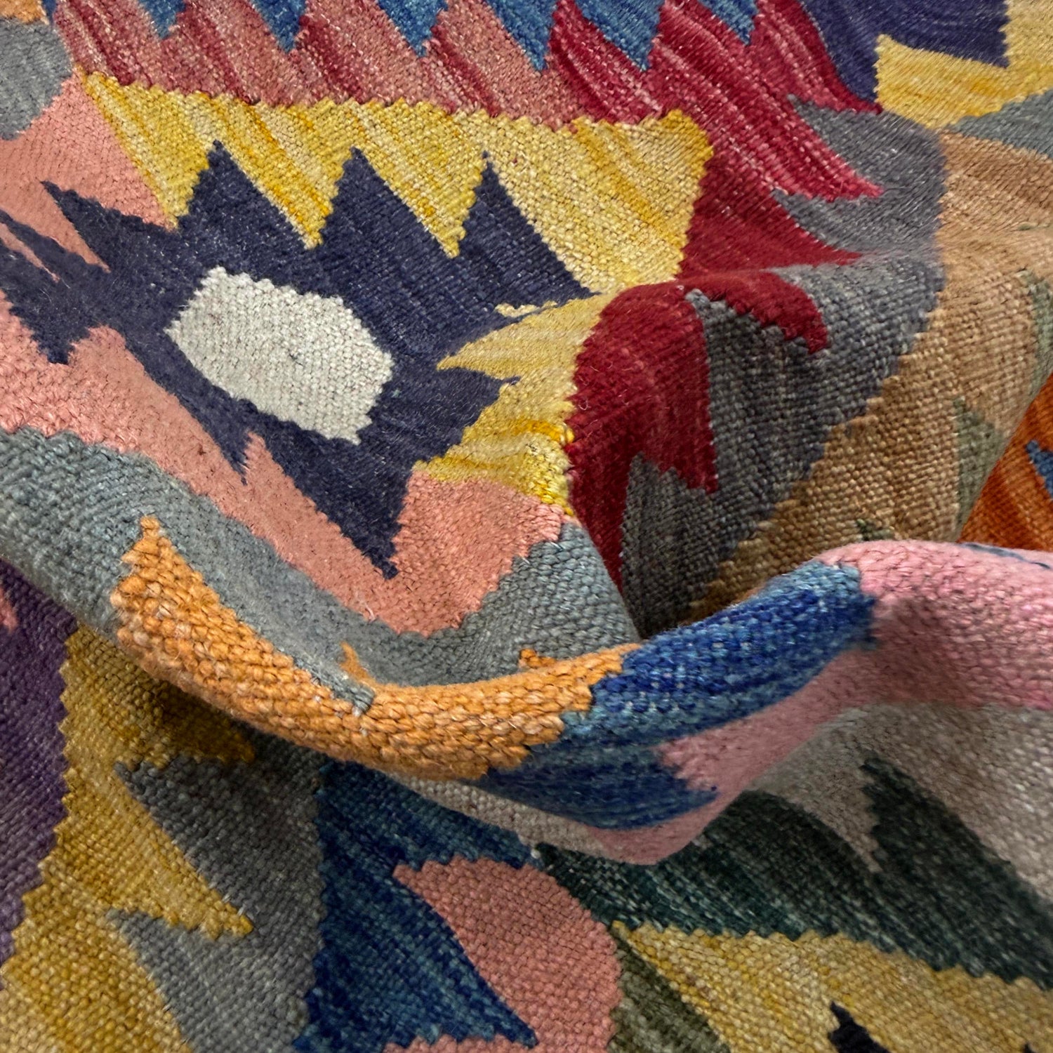 Hand Made Afghan Kilim 4' 3" x 6' 0" ft / 130 x 184 cm - No. Y39485