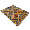 Multi Color ful Flat-Weave Wool Kilim 4' 3" x 5' 11" ft / 130 x 180 cm - No. Y39486