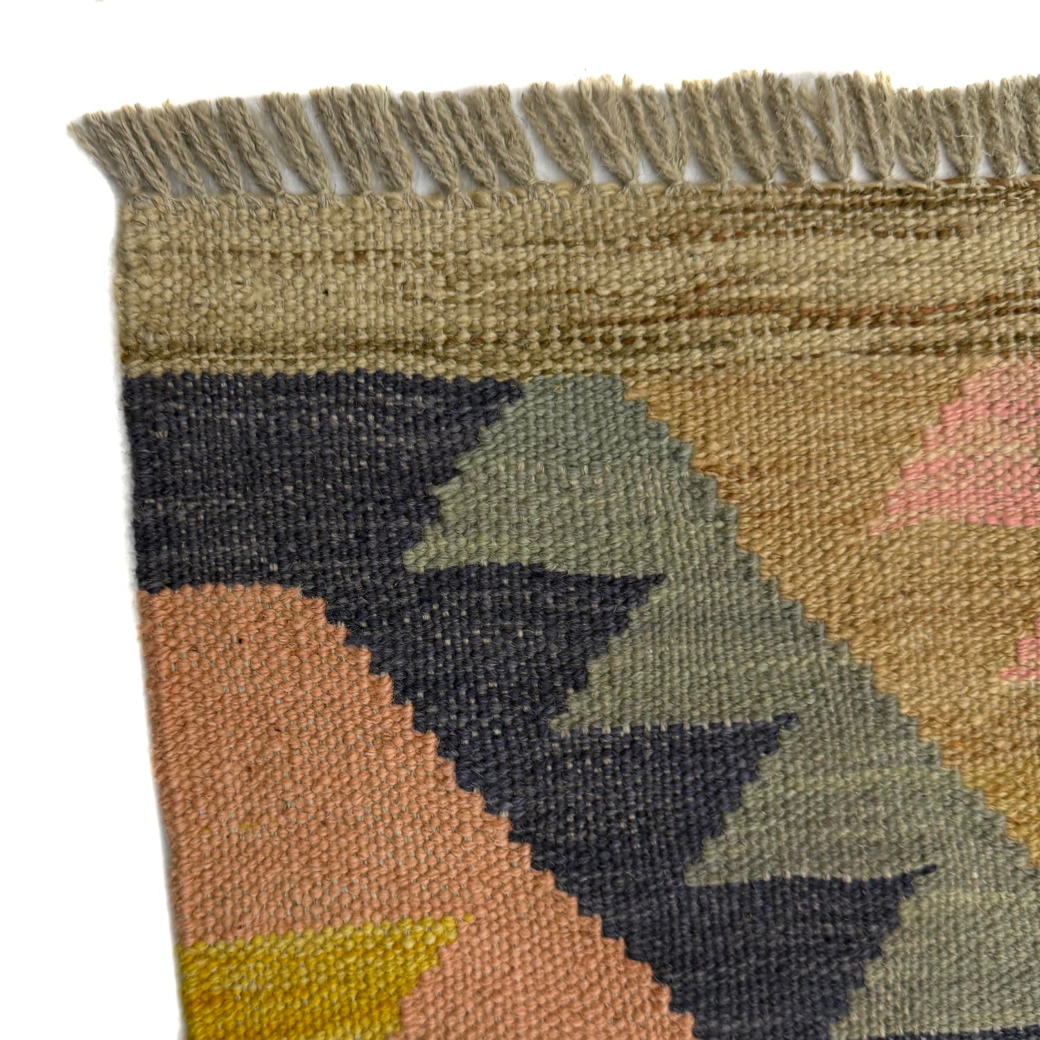 Multi Color ful Flat-Weave Wool Kilim 4' 3" x 5' 11" ft / 130 x 180 cm - No. Y39486