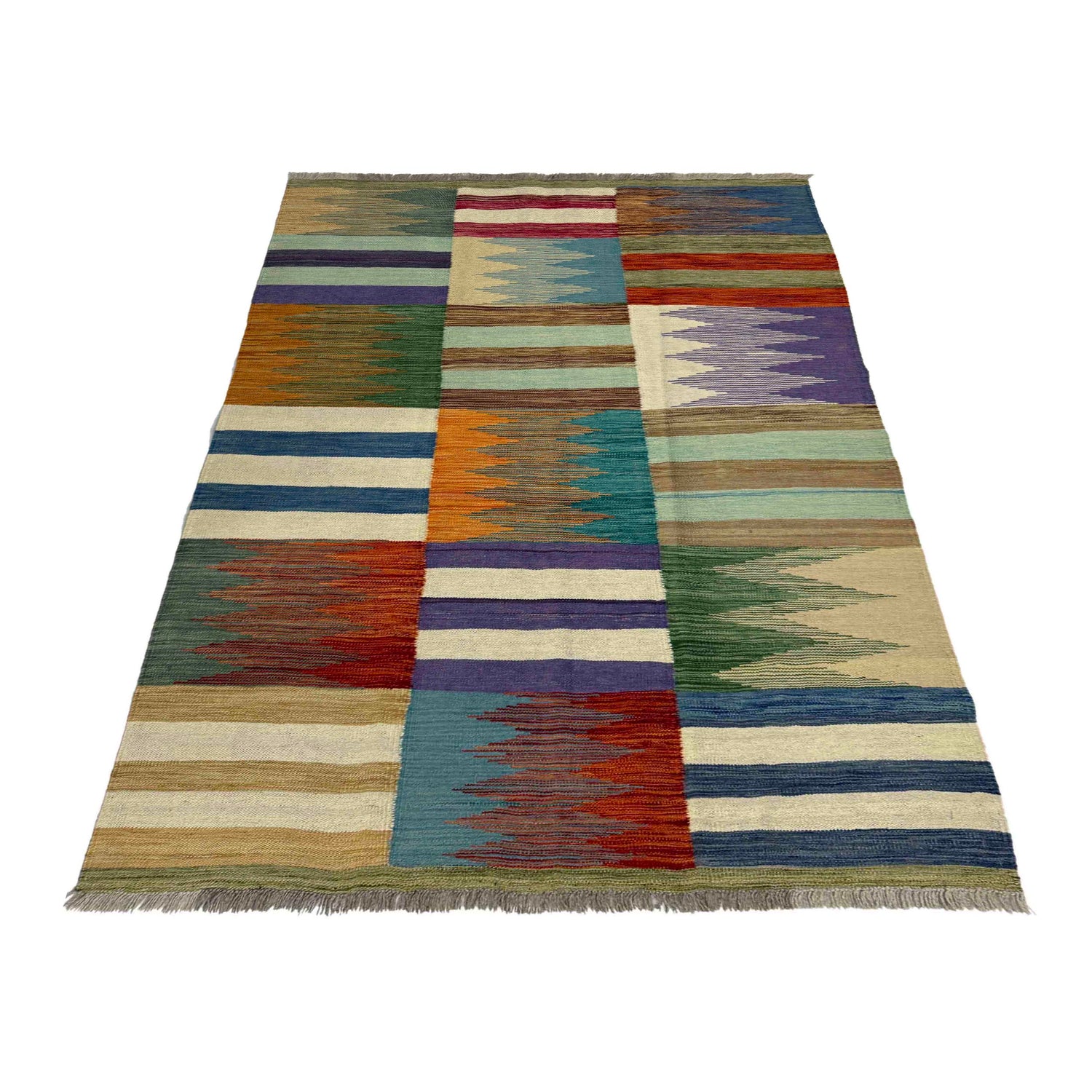 Handmade Vegetable Kilim 4' 0" x 6' 0" ft / 123 x 184 cm - No. Y39487