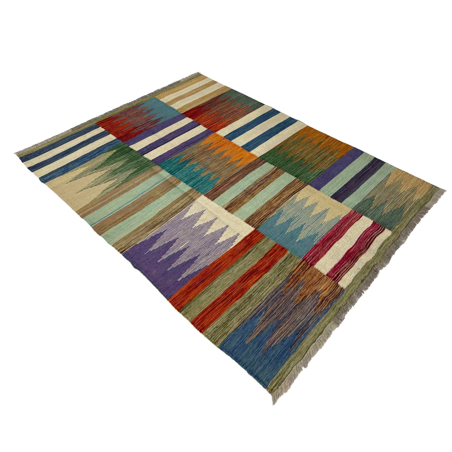 Handmade Vegetable Kilim 4' 0" x 6' 0" ft / 123 x 184 cm - No. Y39487
