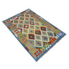 Handmade Afghan Vegetable Kilim 4' 2" x 6' 4" ft / 126 x 193 cm - No. Y39490