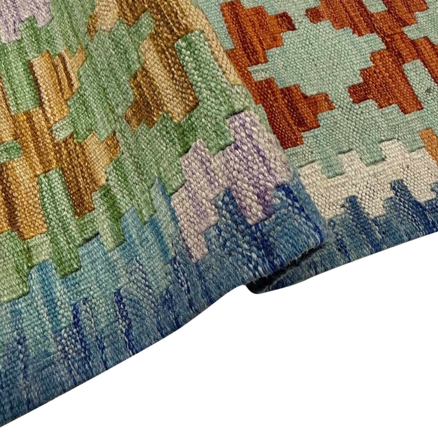 Handmade Afghan Vegetable Kilim 4' 2" x 6' 4" ft / 126 x 193 cm - No. Y39490