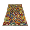 Hand Knotted Afghan Style Kilim 4' 2" x 6' 11" ft / 127 x 210 cm - No. Y39491
