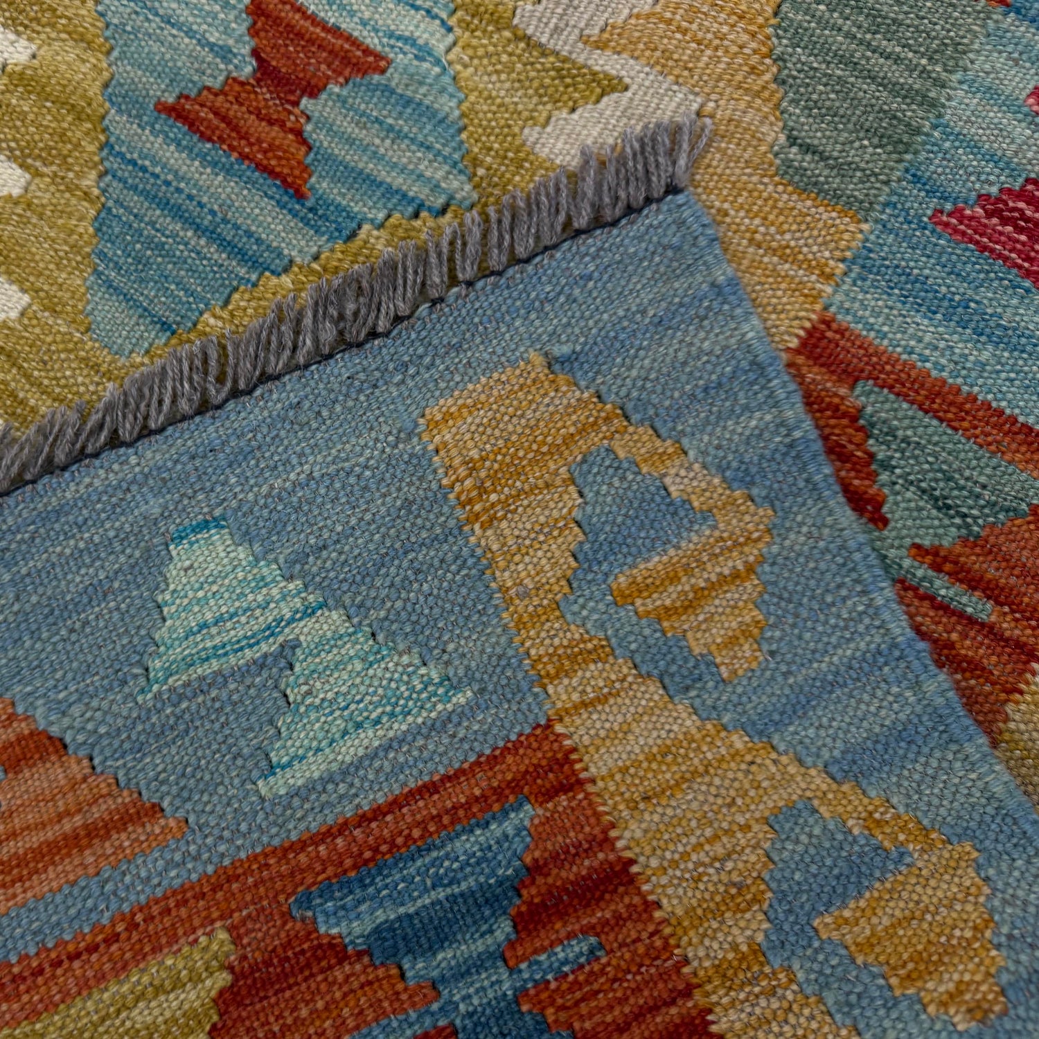 Hand Woven Wool Kelim 4' 0" x 6' 8" ft / 122 x 202 cm - No. Y39492