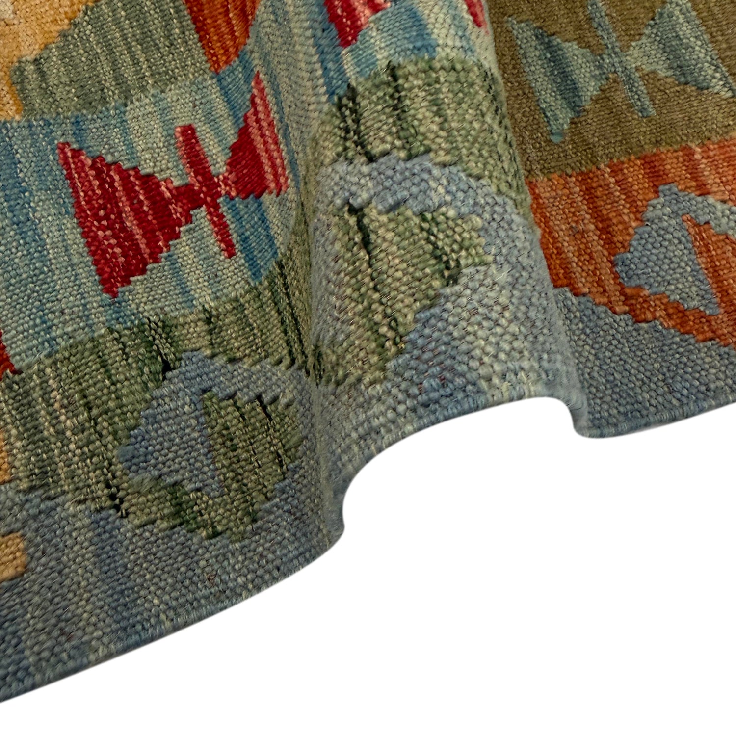 Hand Woven Wool Kelim 4' 0" x 6' 8" ft / 122 x 202 cm - No. Y39492